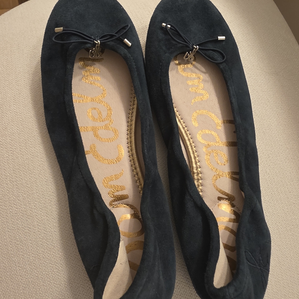 Sam Edelman Dark Green Suede Ballet Flats